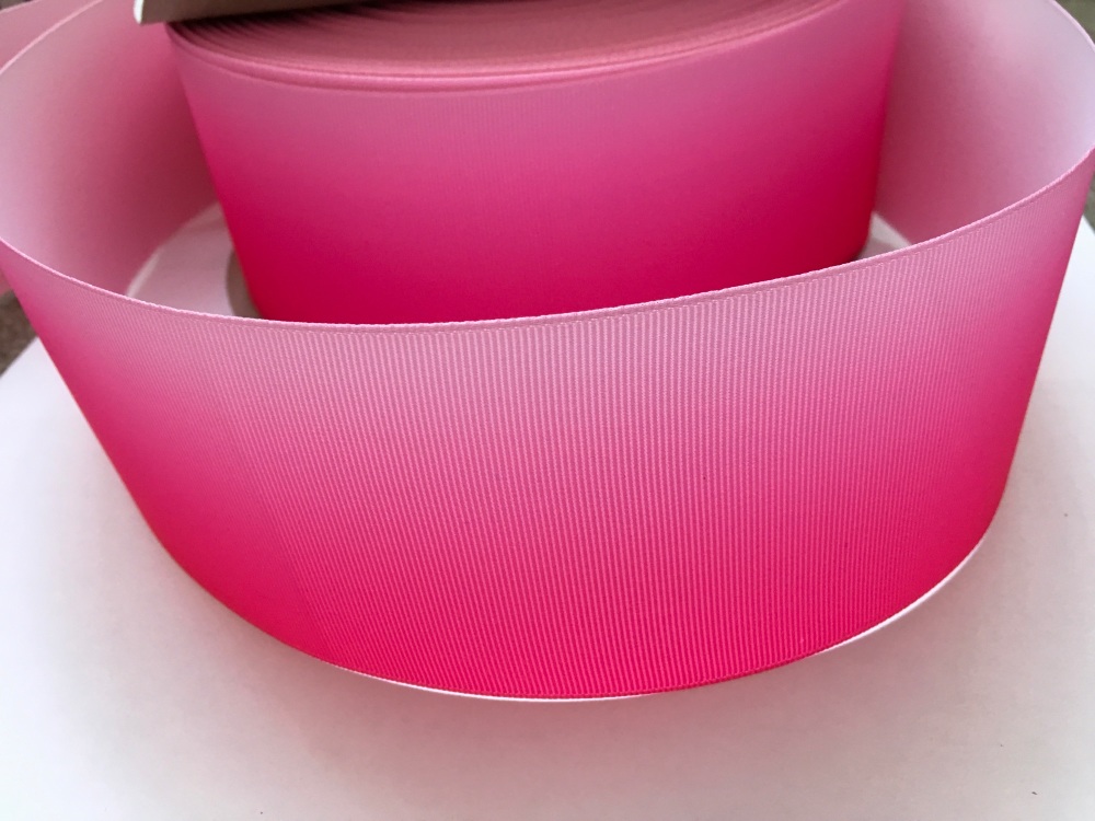 Hot Pink/Light Pink Ombre Grosgrain Ribbon