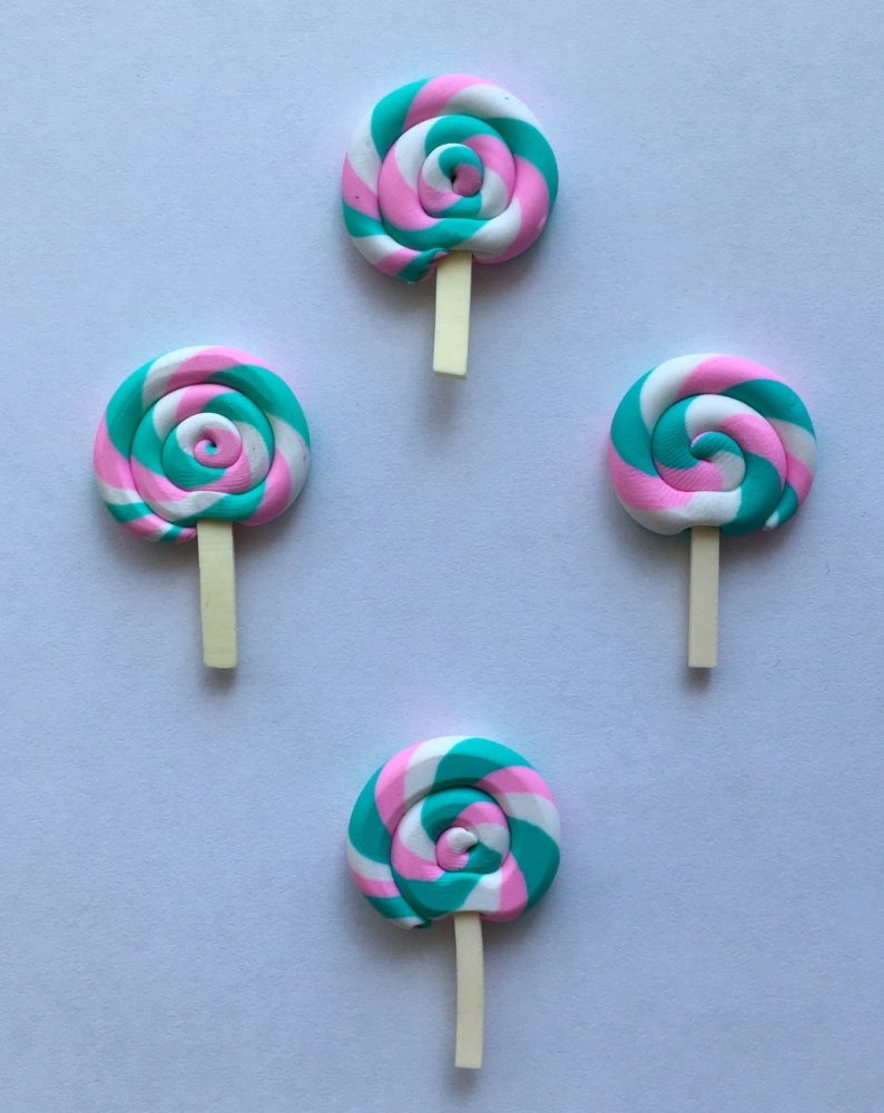 Pink & Blue Lollipop Soft Resin