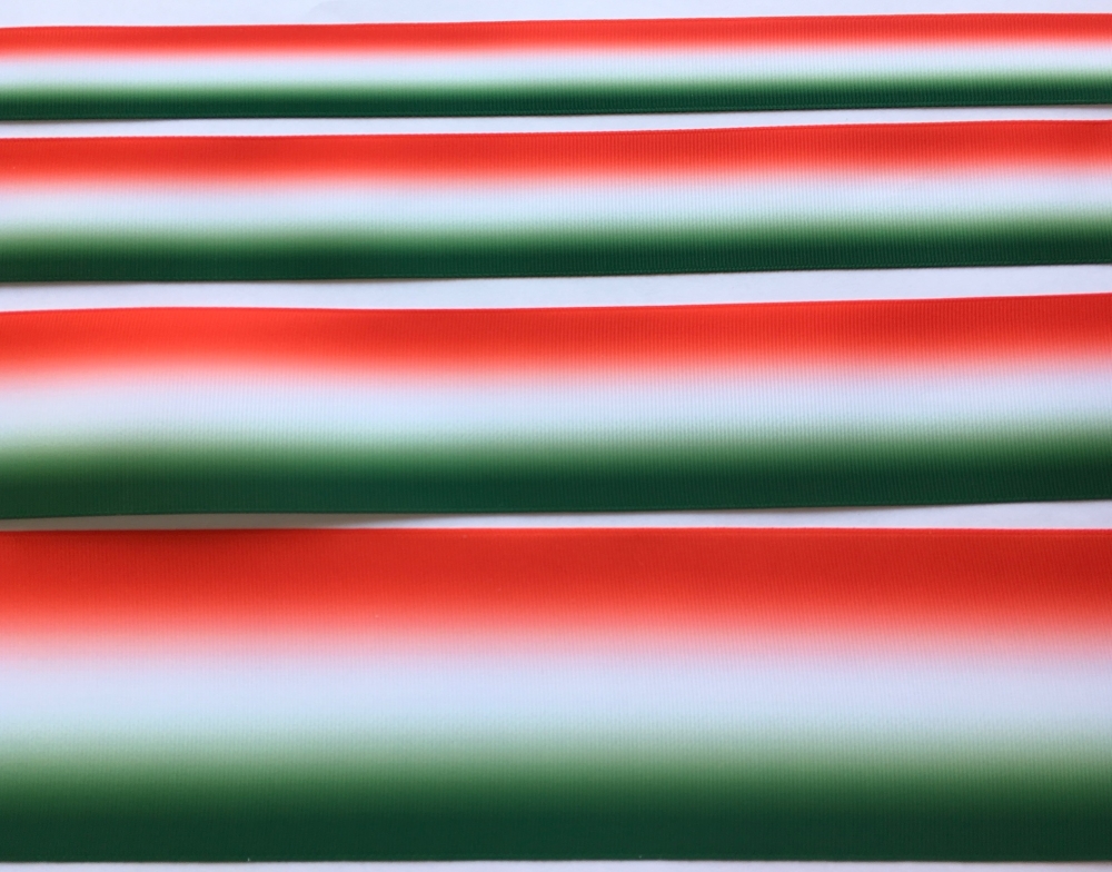 Green/White/Red Ombre Grosgrain Ribbon