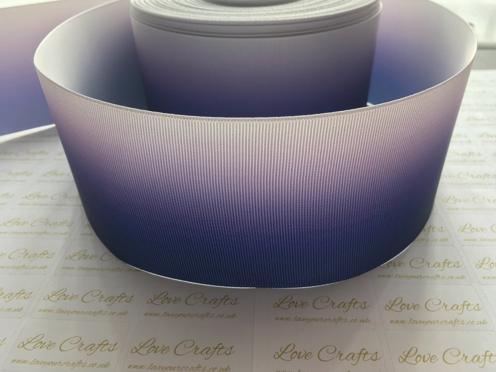 Purple/Grey Ombre Grosgrain Ribbon 