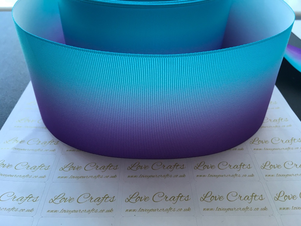 Purple/Turquoise Ombre Grosgrain Ribbon