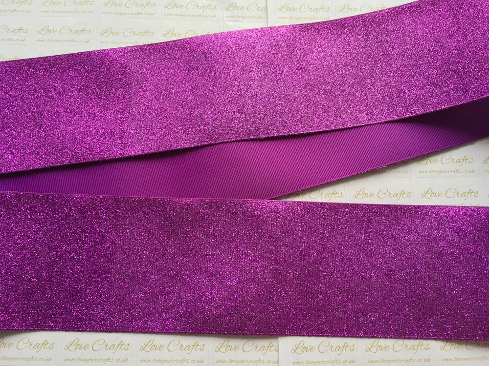 3" Purple (#465) Glitter Grosgrain Ribbon