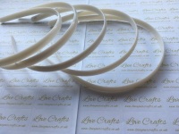 5x White Plastic Weaving Headbands 10mm