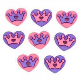 Dress It Up Buttons: Royal Hearts
