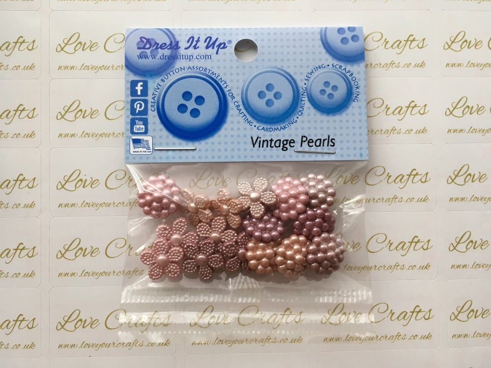 Dress It Up Buttons: Vintage Pearls