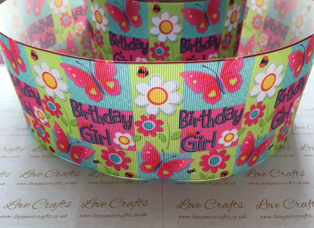 Birthday Girl Butterfly Grosgrain Ribbon