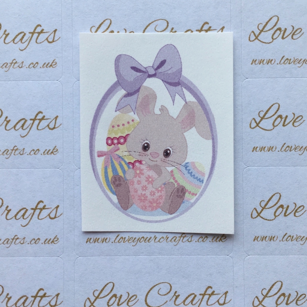 LC Ribbon Transfer - Easter Bunny Purple Bow