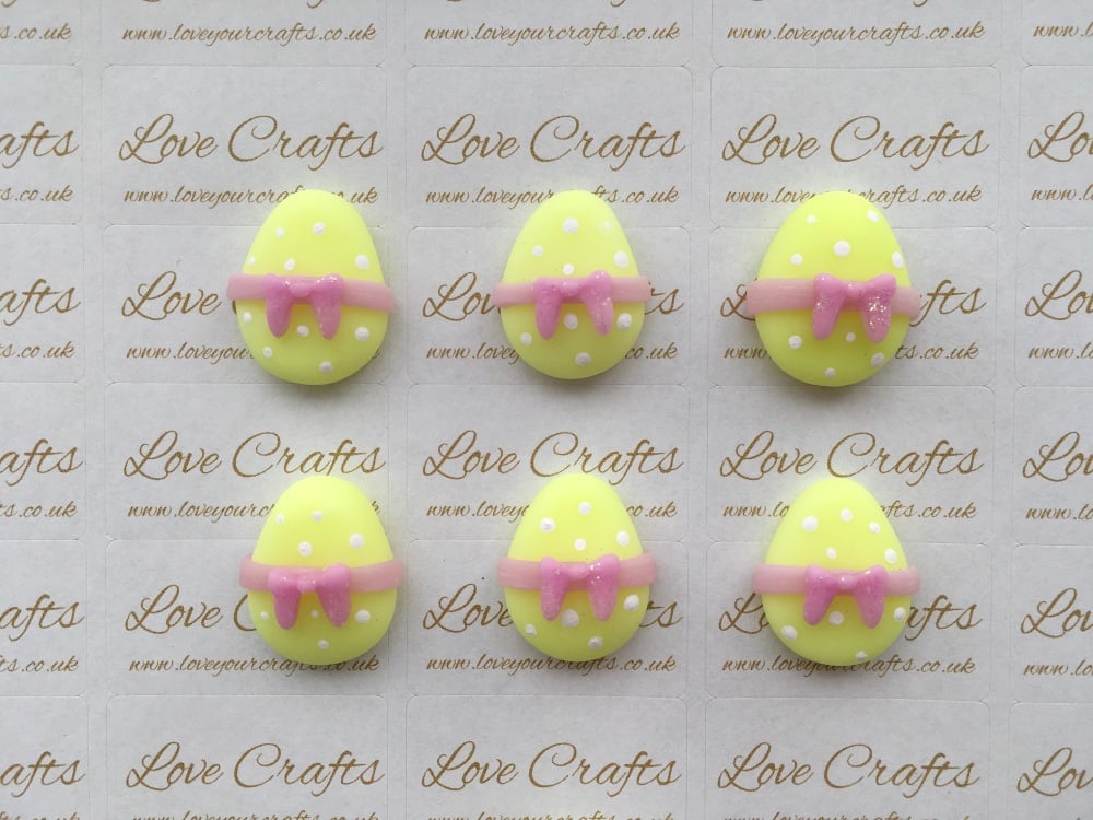 Easter Egg Yellow with Purple Bow Clay