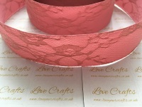 40mm Deep Rose Ribbon Backed Lace