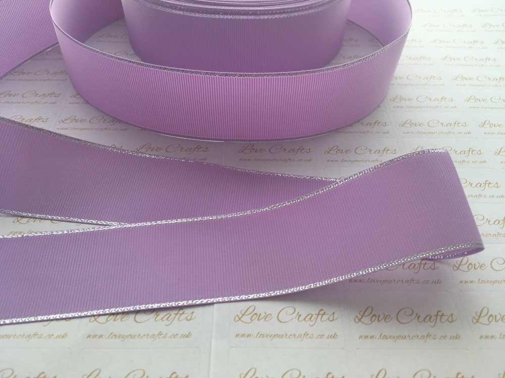 Light Orchid with Silver Edge Grosgrain Ribbon