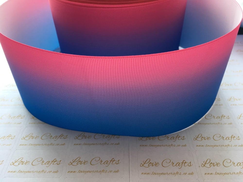 Blue/Pink Ombre Grosgrain Ribbon