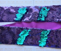 3" Purple to Turquoise Sequin Change Ribbon