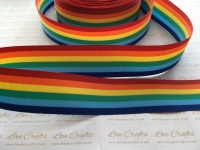 1.5" Rainbow Stripe Double Sided Grosgrain Ribbon