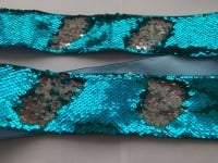 3" Turquoise to Silver Sequin Change Ribbon