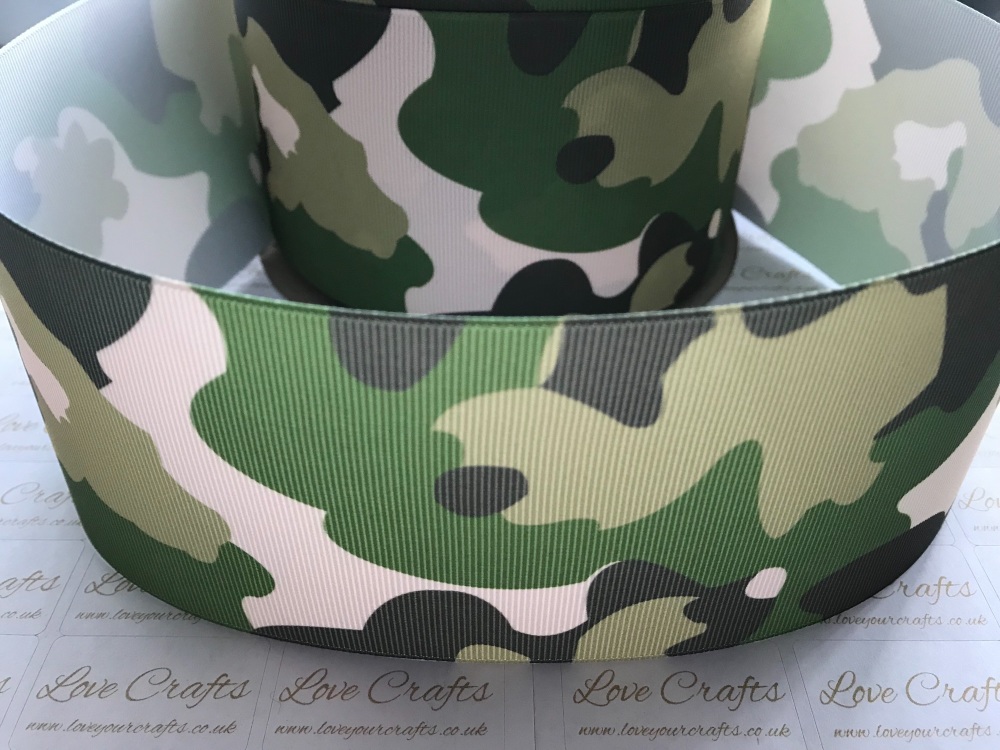 NEW Camouflage Grosgrain Ribbon