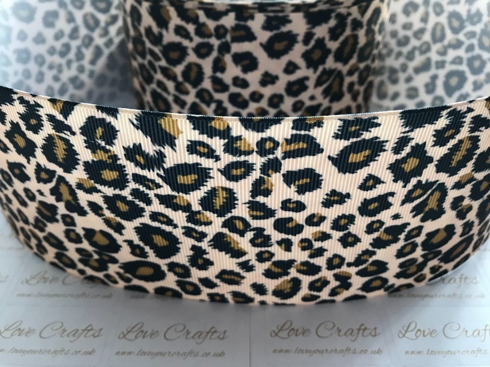 NEW Leopard Print Grosgrain Ribbon