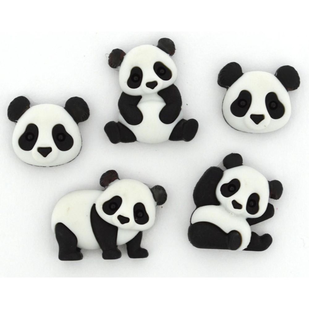 Dress It Up Buttons: Panda Pile