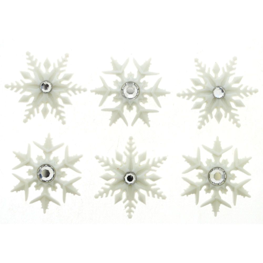 Dress It Up Buttons: Fancy Snowflakes