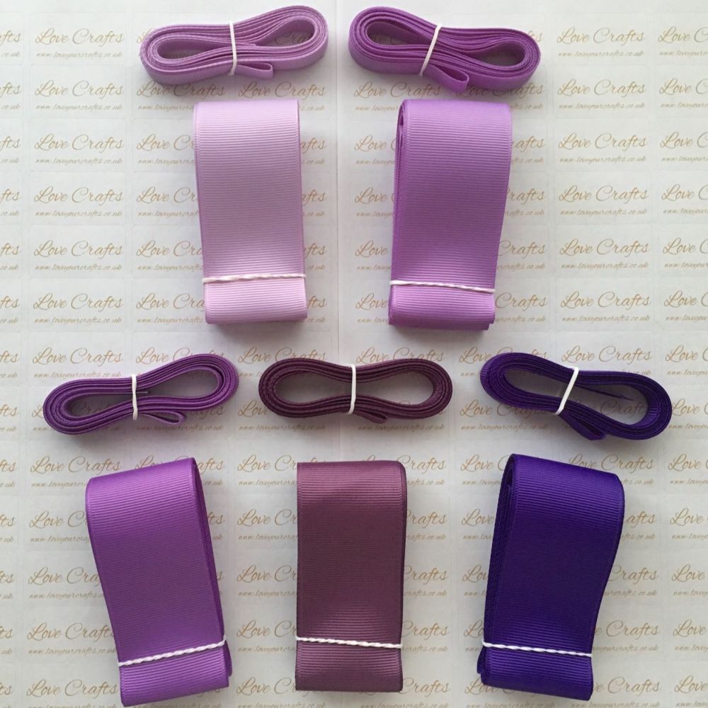 3/8" & 1.5" Perfect Purples Grosgrain Ribbon Bundle