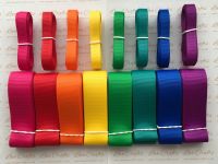 3/8" & 1" New Rainbow 1 Grosgrain Ribbon Bundle