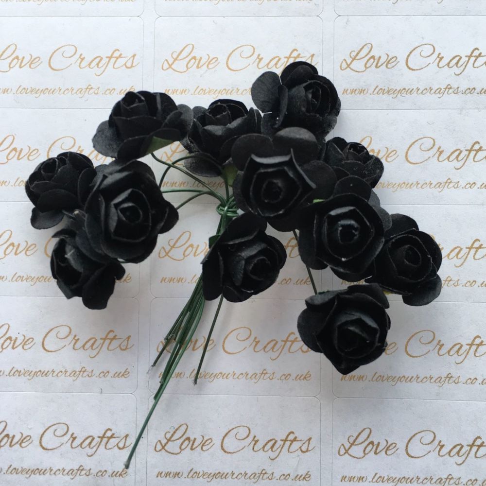 20mm Paper Flowers - Black