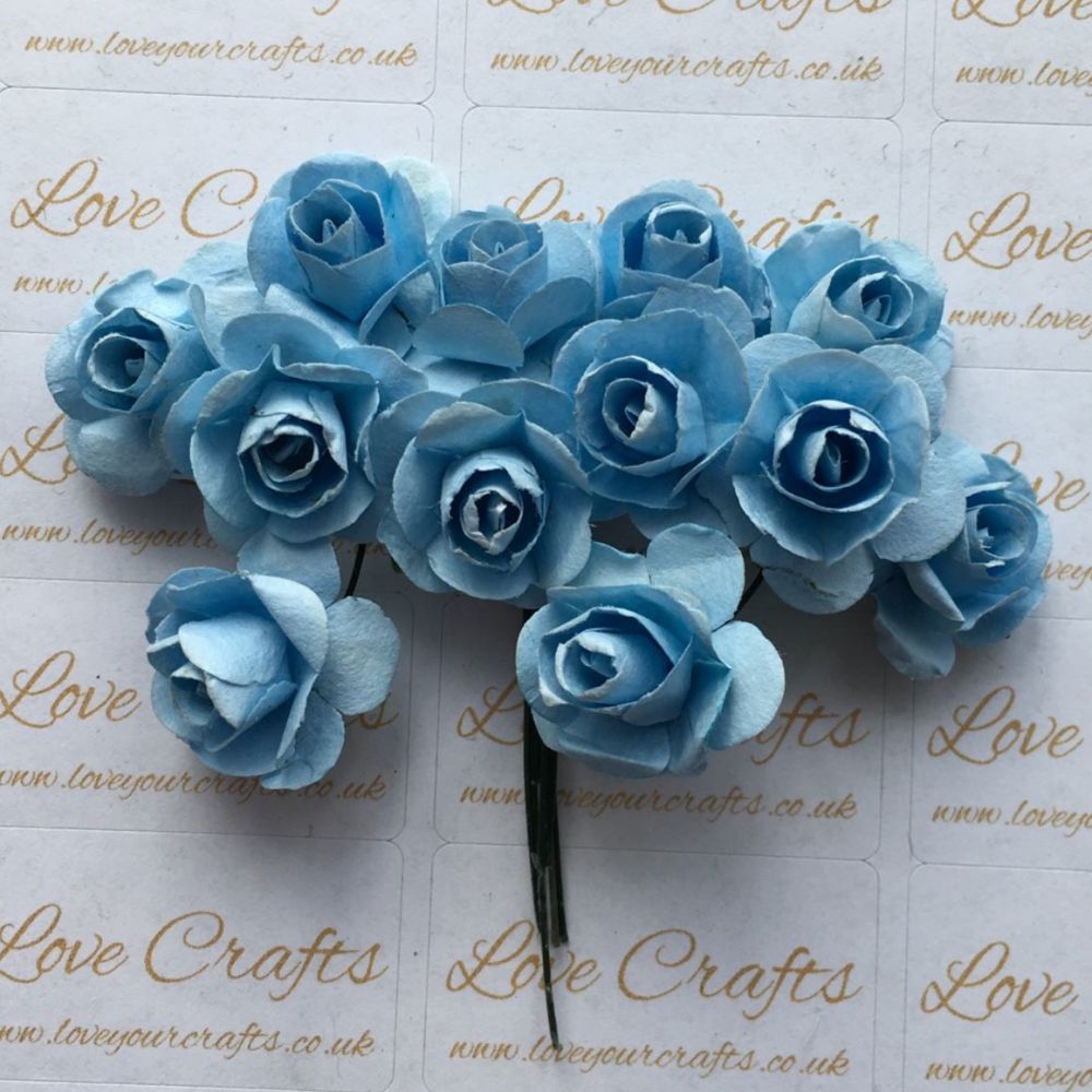 20mm Paper Flowers - Light Blue