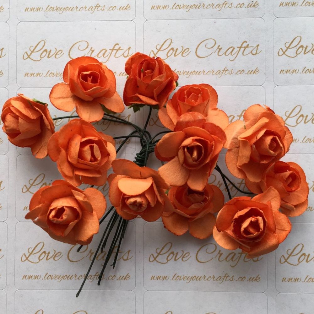 20mm Paper Flowers - Orange