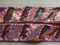 3" AB Pink/AB Silver Sequin Change Ribbon