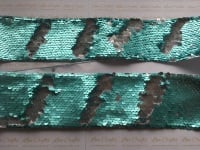 3" Mint/Silver Sequin Change Ribbon