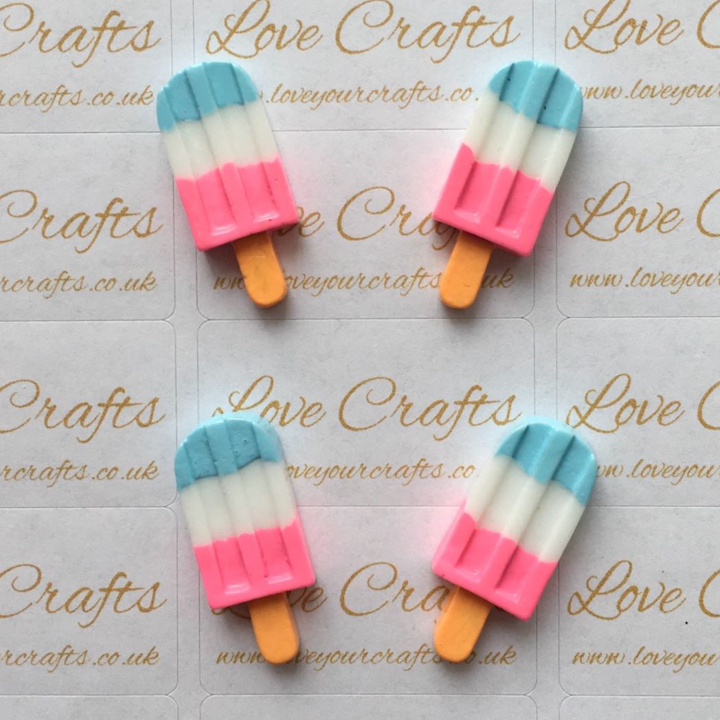 Blue, White & Pink Ice Lolly Resin