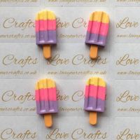 Yellow, Pink & Purple Ice Lolly Resin