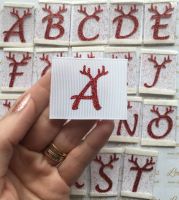 LC Vinyl - Small Red Glitter Antler Letter