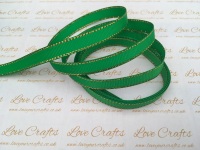 Emerald with Gold Edge Grosgrain Ribbon