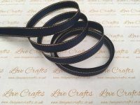 Navy with Gold Edge Grosgrain Ribbon