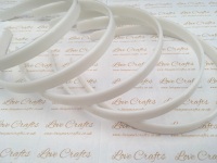 5x White Plastic Weaving Headbands 12mm