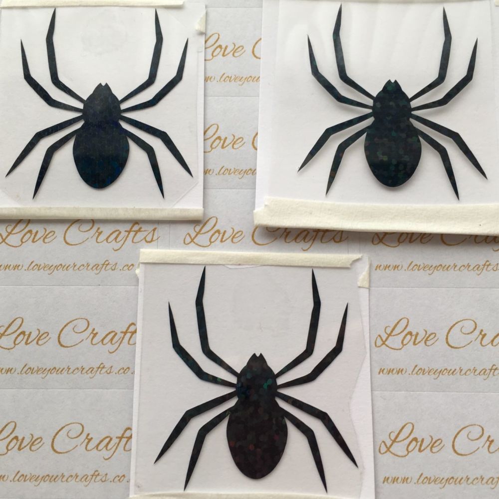 LC Vinyl - Medium Black Holographic Spider