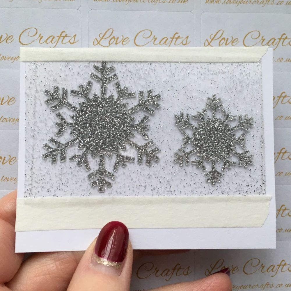Silver Glitter Snowflake Vinyl - design 1 - set of 2