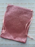 Light Pink Glitter Fabric Drawstring Gift Bag