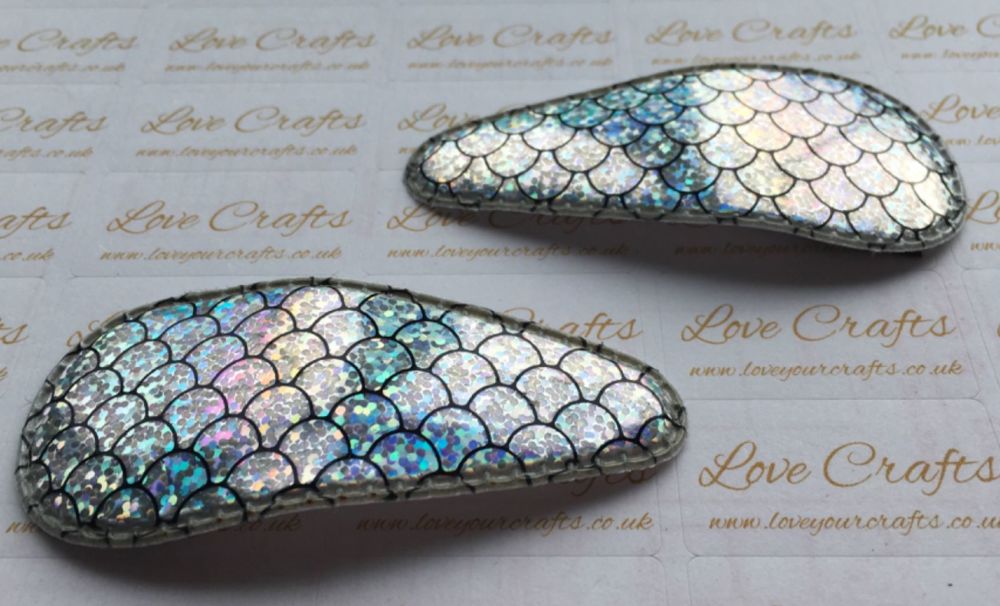 Pair of Large Mermaid Scale Snap Clips - AB