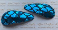 Pair of Large Mermaid Scale Snap Clips - Blue