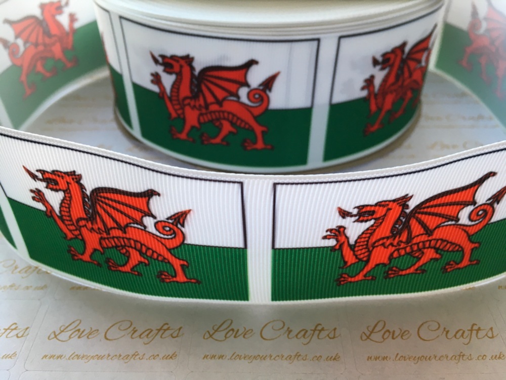 Flag - Wales Grosgrain Ribbon