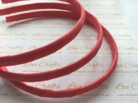 #210 Coral Rose Grosgrain Ribbon Covered Headband