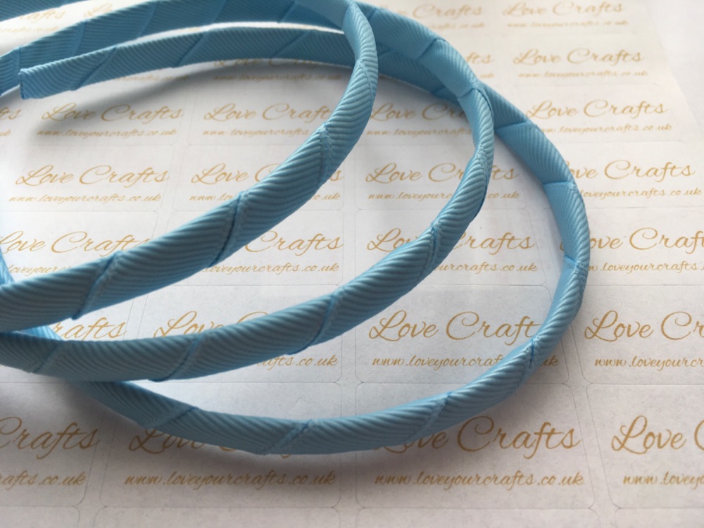 #308 Blue Topaz Grosgrain Ribbon Covered Headband