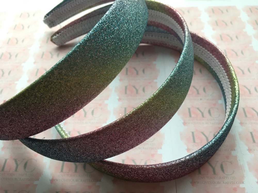 Rainbow Wide Glitter Headbands