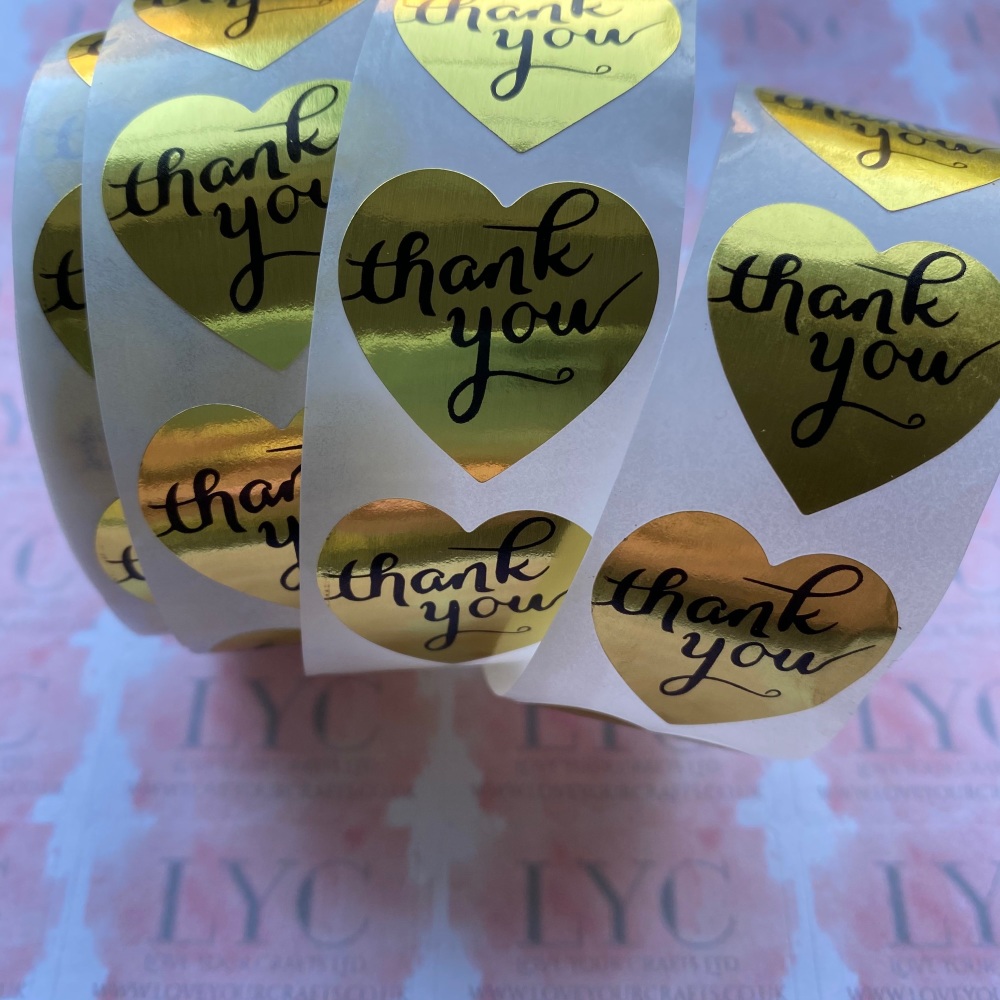 Roll of Thank You Stickers -  design 1