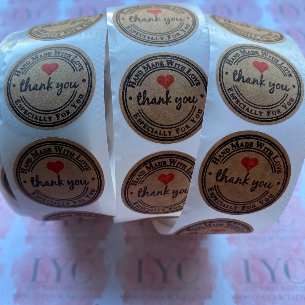 Roll of Thank You Stickers -  design 3