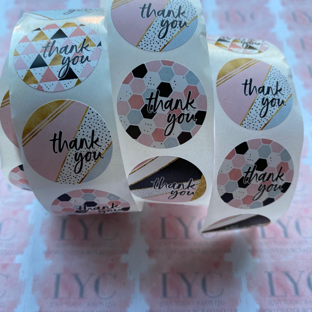 Roll of Thank You Stickers -  design 9