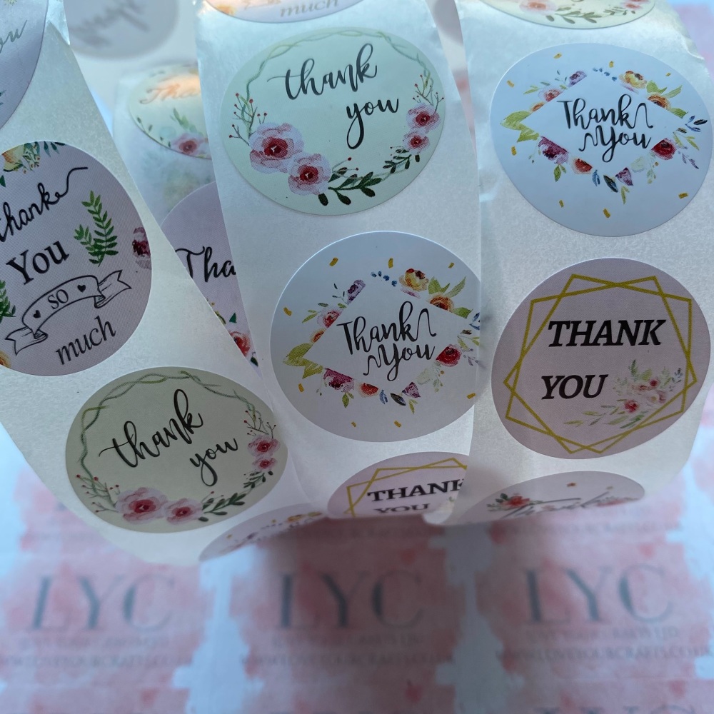 Roll of Thank You Stickers -  design 11