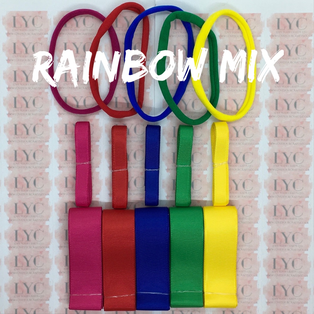 3/8" & 1" Ribbon & Dainties Bundle - Rainbow Mix