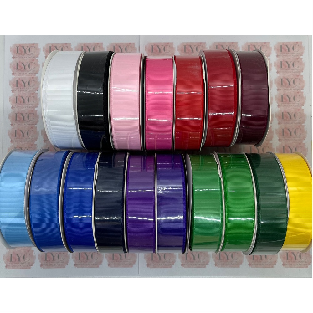 Grosgrain Ribbon 1 Inch Solid Color Light Silver #009 Double Sided Ribbon  Craft
